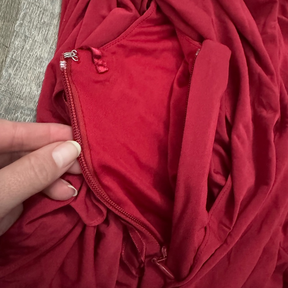 Sexy BCBGMaxAzaria Red Asymetrical BodyCon Dress Sz S - Picture 7 of 12